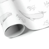 Delikate Beluga-Wale und Seegras-Illustration Geschenkpapier (Rolleneckpunkt)
