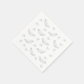 Delikate Beluga-Wale und Seegras-Illustration Serviette (Ecke)