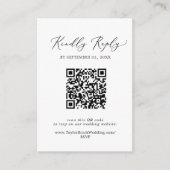 Delikate Black Calligraphy Editable QR Code UAWG Begleitkarte (Vorderseite)