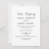 Delikate Black Calligraphy Elopement Empfang Inv Einladung (Vorderseite)