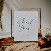 Delikate Black Calligraphy Guest Book Sign Poster