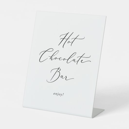 Delikate Black Calligraphy Hot Chocolate Bar Sockelschild (Vorderseite)