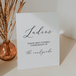 Delikate Black Calligraphy Ladys Badezimmer Sockelschild