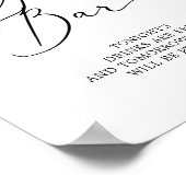 Delikate Black Calligraphy Open Bar Sign Poster (Ecke)