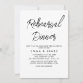 Delikate Black Calligraphy Probe Dinner Invita Einladung (Vorderseite)