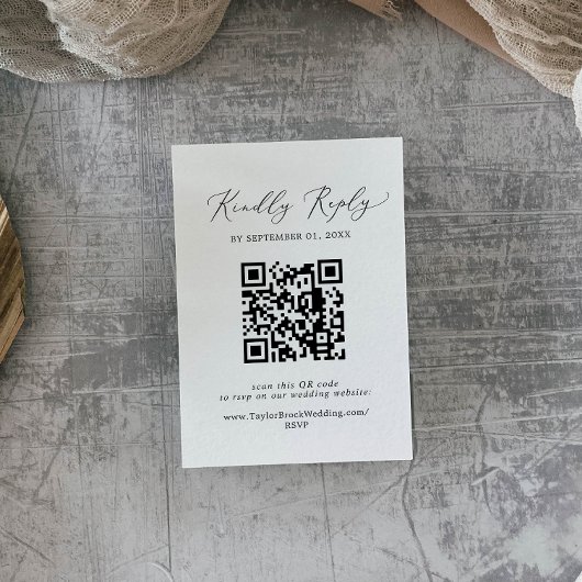 Delikate Black Calligraphy QR Code UAWG Begleitkarte