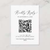 Delikate Black Calligraphy QR Code UAWG Begleitkarte (Vorderseite)