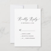 Delikate Black Calligraphy Simple RSVP Card Karte (Vorderseite)