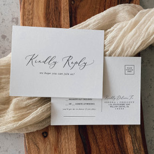 Delikate Black Calligraphy Song UAWG Postcard Einladungspostkarte