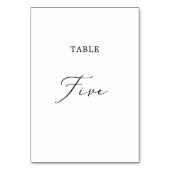 Delikate Black Calligraphy Table Five Tischnummer (Vorderseite)