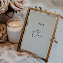 Delikate Black Calligraphy Table One Tischnummer