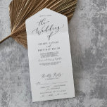 Delikate Black Calligraphy Wedding All In One Einladung<br><div class="desc">Diese zarte, schwarze Kalligraphie Hochzeit in einer Einladung ist perfekt für eine moderne Hochzeit. Das romantische minimalistische Design besticht durch eine hübsche und elegante schwarze Typografie auf weißem Hintergrund mit einem sauberen und schlichten Look. Schreiben Sie Ihre Gastadressen auf der Rückseite der gefalteten Einladung, oder kaufen Sie die passenden Gästetiketten-Aufkleber...</div>