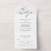 Delikate Black Calligraphy Wedding All In One Einladung (Innen Boden)
