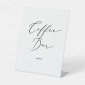 Delikate Black Calligraphy Wedding Coffee Bar Sockelschild (Vorderseite)