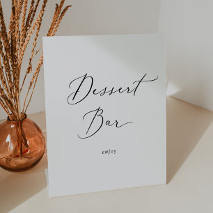 Delikate Black Calligraphy Wedding Dessert Bar Sockelschild