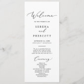 Delikate Black Calligraphy Wedding Party Programm (Vorderseite)