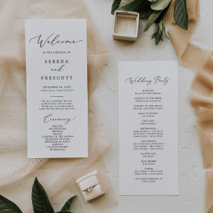 Delikate Black Calligraphy Wedding Party Programm