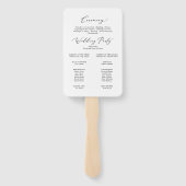 Delikate Black Calligraphy Wedding Party Programm Fächer (Rückseite)