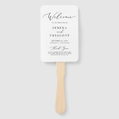 Delikate Black Calligraphy Wedding Party Programm Fächer (Vorderseite)