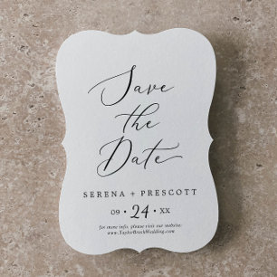 Delikate Black Calligraphy Wedding Save The Date