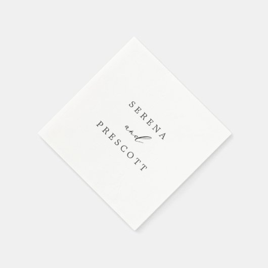 Delikate Black Calligraphy Wedding Serviette (Ecke)