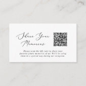 Delikate Black Foto Erinnerungen QR Code Hochzeit Begleitkarte (Vorderseite)