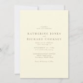 Delikate blassgelbe Moderne ohne Eltern Hochzeit Einladung (Vorderseite)