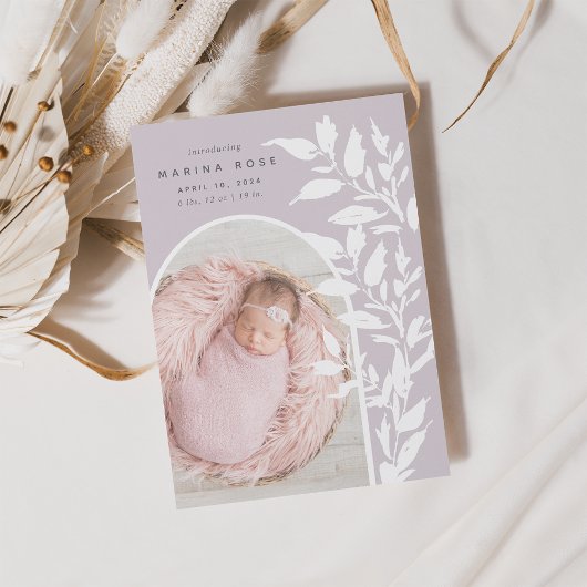 Delikate Blätter | Ankündigung von Foto zur Geburt