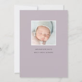 Delikate Blätter | Ankündigung von Foto zur Geburt (Rückseite)