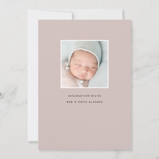 Delikate Blätter | Ankündigung von Foto zur Geburt (Rückseite)