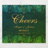 Delikate Blätter Grün und Gold Sparkling Weinkelle Schaumweinetikett (Einzelnes Label)