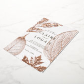 Delikate Blätter Hochzeit Folieneinladung (Gedreht)