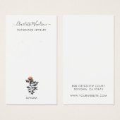 Delikate Blätter Illustration Earring Display Card (Vorne & Hinten)