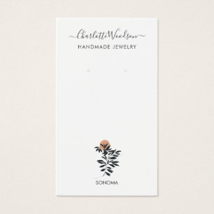 Delikate Blätter Illustration Earring Display Card