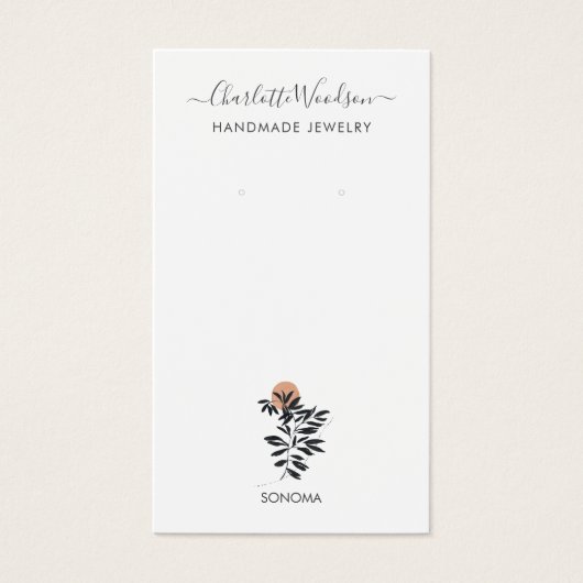 Delikate Blätter Illustration Earring Display Card (Vorderseite)
