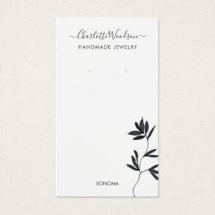 Delikate Blätter Illustration Earring Display Card