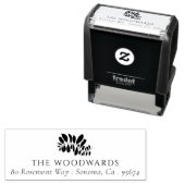 Delikate Blätter Rücksendeadresse Familienname Permastempel (Beispiel)