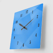 Delikate blaue Falten mit schwarzen Zahlen Quadratische Wanduhr (Winkel)