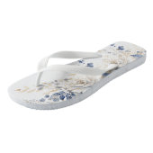 Delikate blaue florale Flip Flops Badesandalen (Schrägansicht)