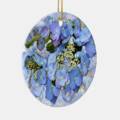 Delikate blaue Lacecap Hydrangea Keramik Baumdekor Keramik Ornament (Rechts)