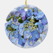 Delikate blaue Lacecap Hydrangea Keramik Baumdekor Keramik Ornament (Hinten)