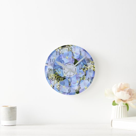 Delikate Blaue Lakecap Hydrangea Runde Uhr (Zuhause)