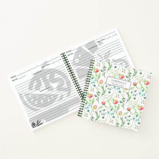 Delikate Bloms Personalisierte Rezept-Notebook Notizblock (Innenseite)