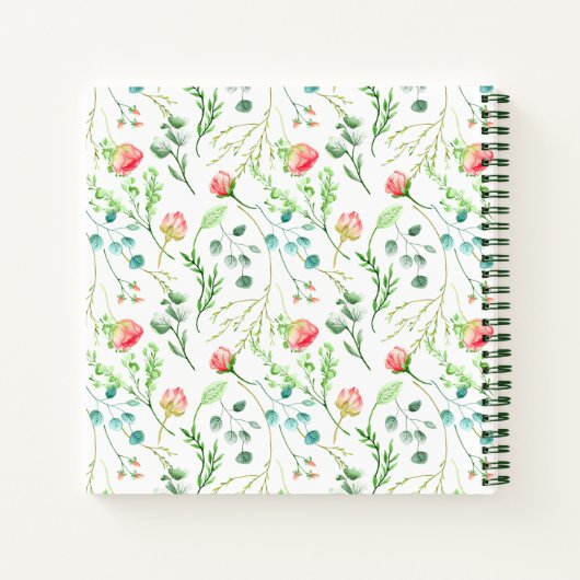 Delikate Bloms Personalisierte Rezept-Notebook Notizblock (Rückseite)