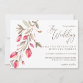 Delikate Bloom Typografie rustikale Hochzeit Einladung (Vorderseite)