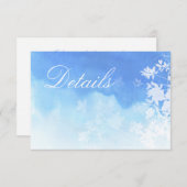 Delikate Blue Watercolor Wedding Details Card Begleitkarte (Vorne/Hinten)