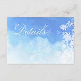 Delikate Blue Watercolor Wedding Details Card Begleitkarte