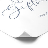Delikate Blue Wedding Cards und Geschenke Zeichen Poster (Ecke)