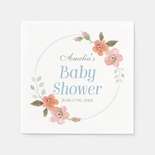 Delikate Blues Blue Boy Baby Dusche Serviette (Vorderseite)