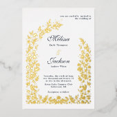 Delikate Blume Arch Wedding Design Foil Einladung (Vorderseite)